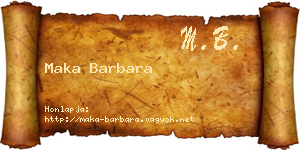Maka Barbara névjegykártya